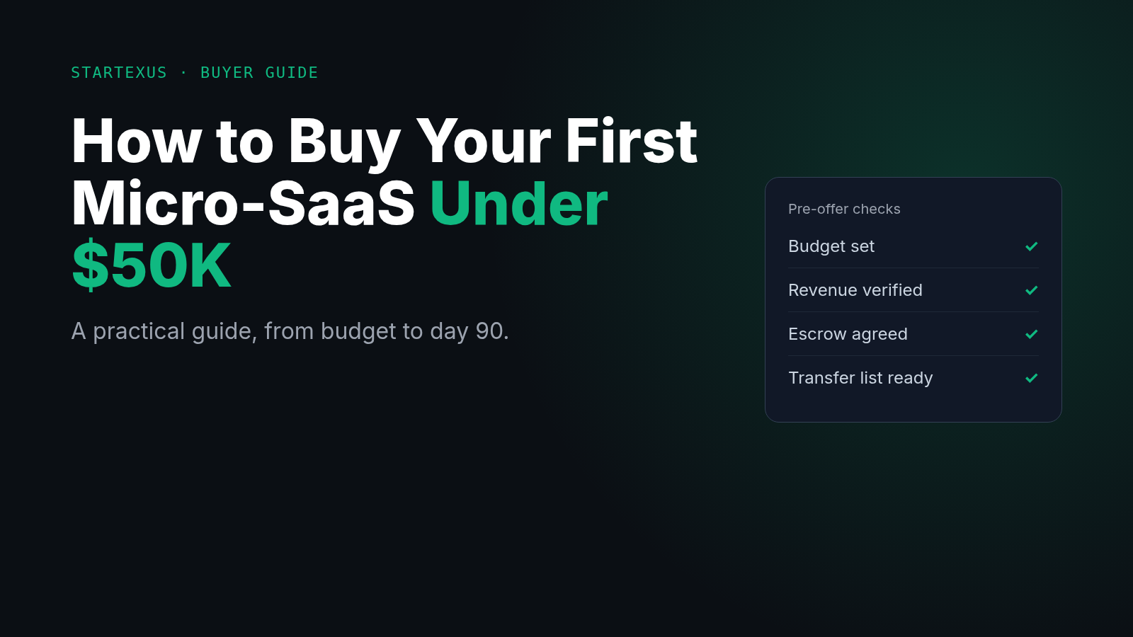 How to Buy Your First Micro-SaaS Under $50K: A Practical Guide
