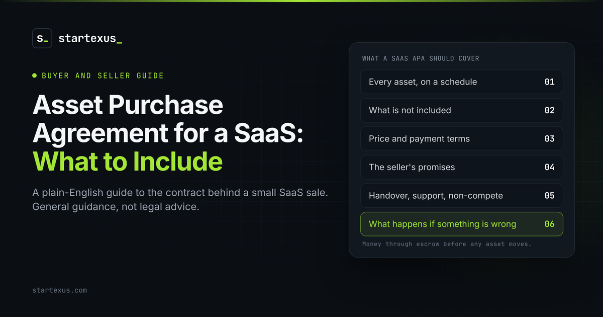 Asset Purchase Agreement for a SaaS: What to Include (Plain-English Guide)