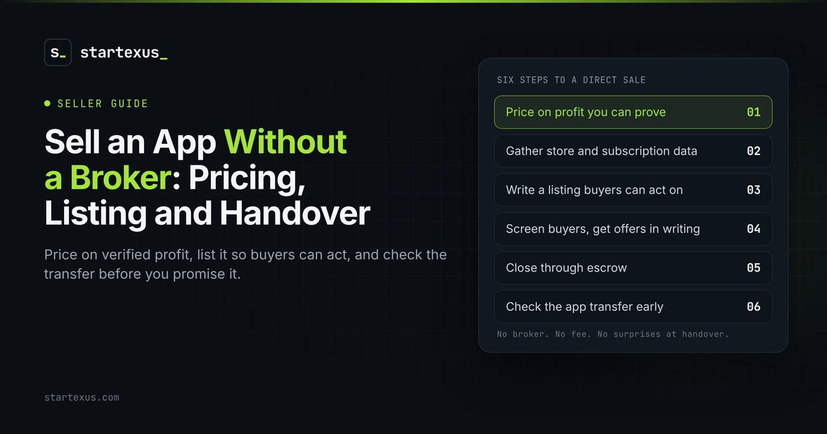 Sell an App Without a Broker: Pricing, Listing, and Handover